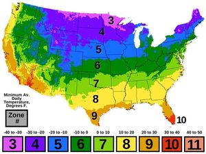 Plant zone hardiness map